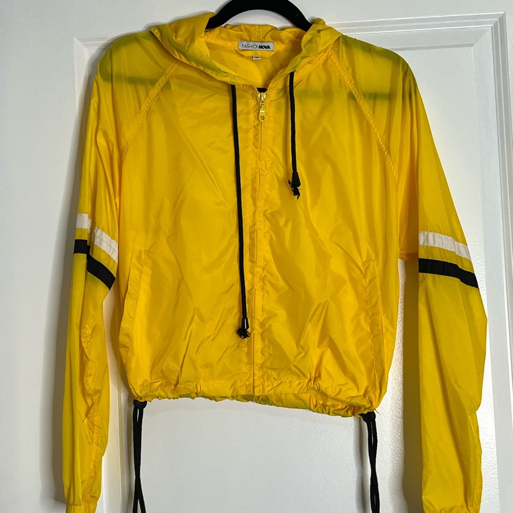 Fashion Nova Yellow Hooded Jacket